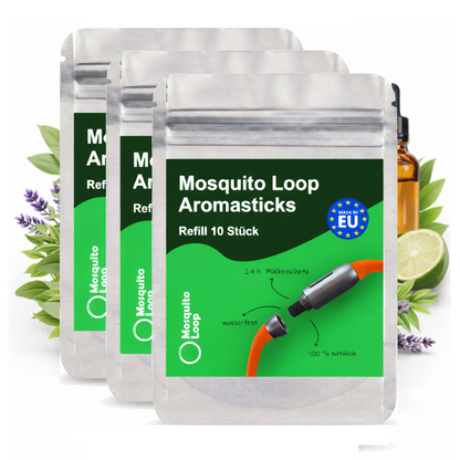 Mosquito Loop 3er Pack Aromasticks 10 Stk. Aluminiumflachbeutel